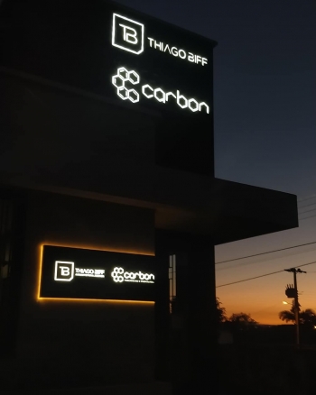 letras caixa face de acrílico e led